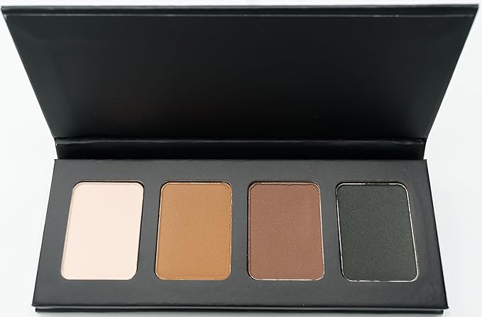 Matte Off White, Light Brown, Medium Brown & Black Vegan Eyeshadow Mini Palette; Talc, Paraben & Cruelty Free-Velvo Beauty