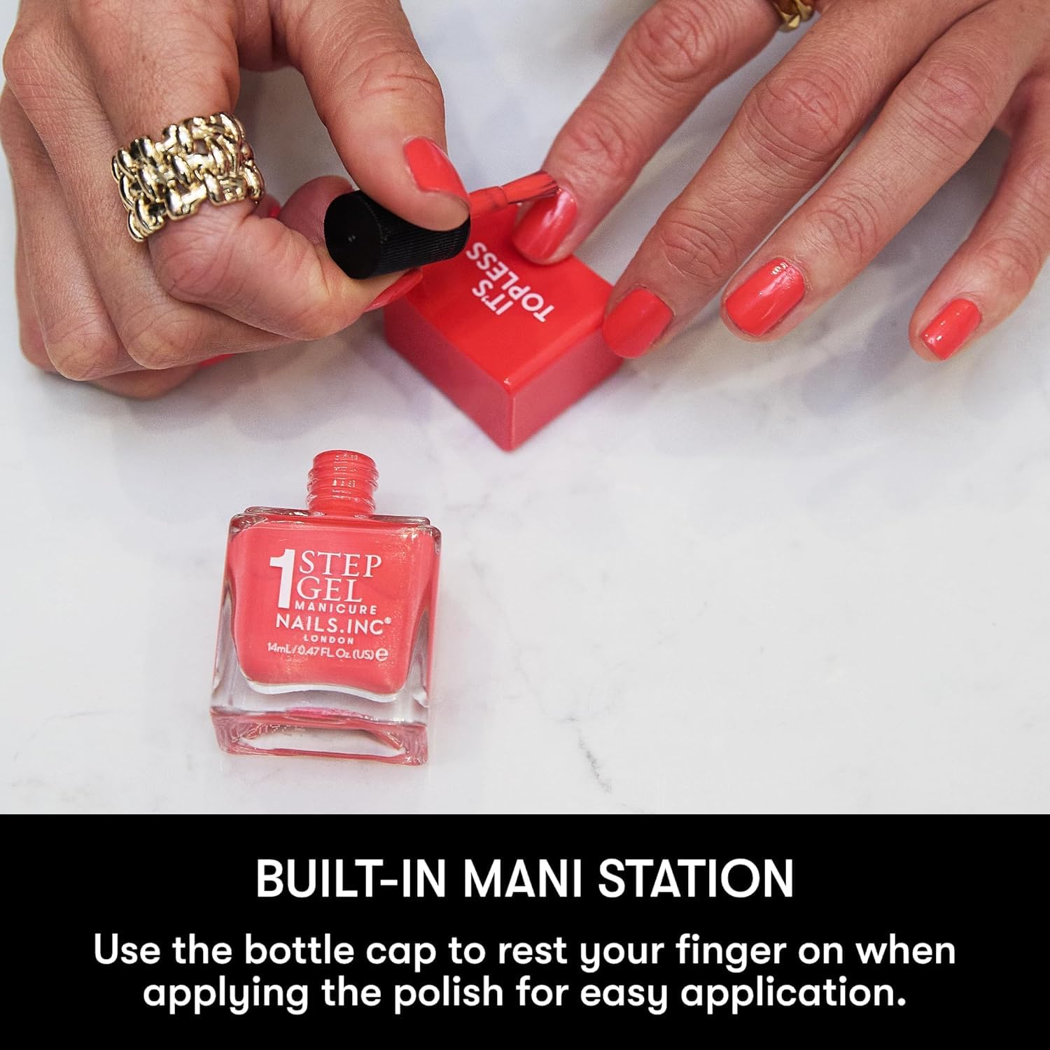 Nails Inc It's Topless Gel-Like Nail Polish, 4-in-1 Base Coat, Treatment, Color & Top Coat, Long Lasting, Strong, Chip Free Nails, Glossy Salon Quality Manicure, Air Dry Nail Polish, Kim, 0.47 Fl Oz-Velvo Beauty