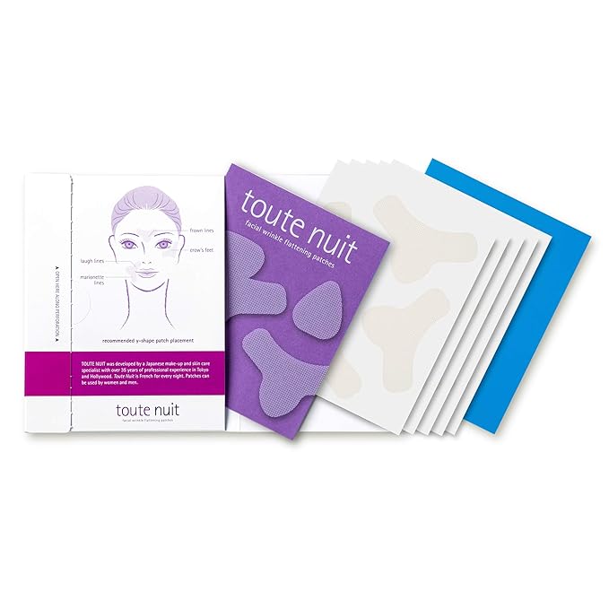 Toute Nuit Wrinkle Patches – Y Shape – Face Tape for Forehead, Between the Eyes & Around Mouth – Hypoallergenic Anti Wrinkle Patches – 20 Count, Made in USA-Velvo Beauty