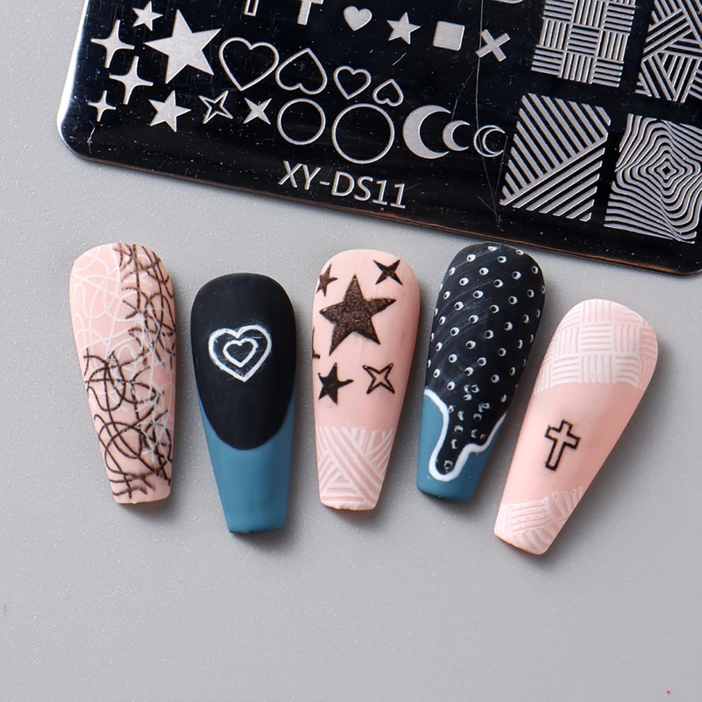 Valentine Nail Art Stamping Plate Kit,Love Heart Butterfly Flower Cat Design Stamp Templates,Love Words Stamp Templates Kit,Valentines Romantic Metal Nail Plates for DIY Printing Decor 4Pcs-Velvo Beauty