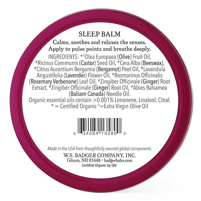 Badger - Sleep Balm, Lavender & Bergamot, Natural Sleep Balm, Scented Relaxing Balm for Children and Adults, Calming Night Balm, Organic Sleep Balm, 2 oz (2 Pack)-Velvo Beauty