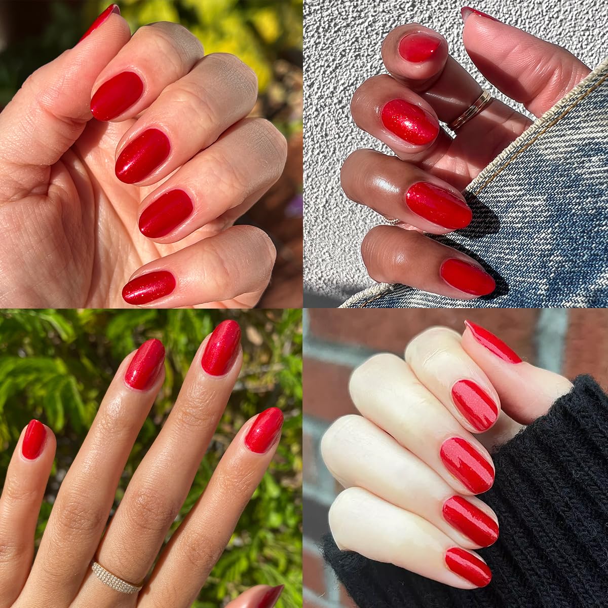 Olive & June Quick Dry Nail Polish | Instant, Fast-Drying, Smudgeproof Color | 15-free, Vegan, Cruelty-Free Formula | Lasts up to 5 Days | Salon-Quality Manicure at Home | Lippy | Shimmering Red-Velvo Beauty