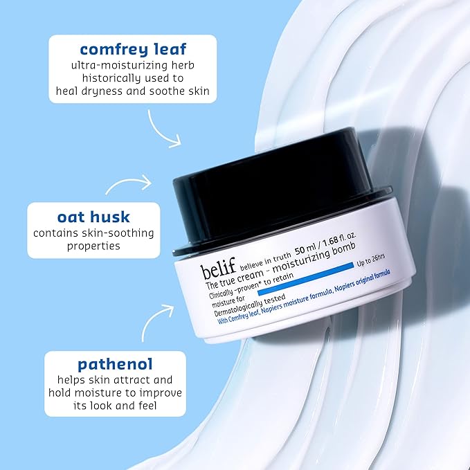 belif The True Cream Moisturizing Bomb with Oak Husk and Vitamin B | Moisturizer | Good for Dry Skin, Dryness Dullness, and Uneven Texture |For Normal, Dry Skin Types-Velvo Beauty