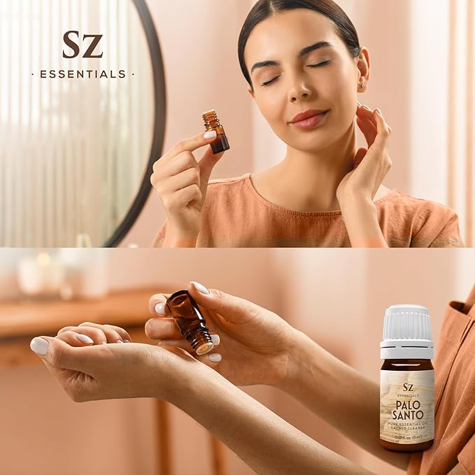 Palo Santo Essential Oil – 100% Pure – Ethically Sourced from Peru – Sacred Oil for Ritual Use, Spiritual Cleansing & Energy Clearing – Bursera graveolens – Vegan – 0.17 fl oz (5mL)-Velvo Beauty