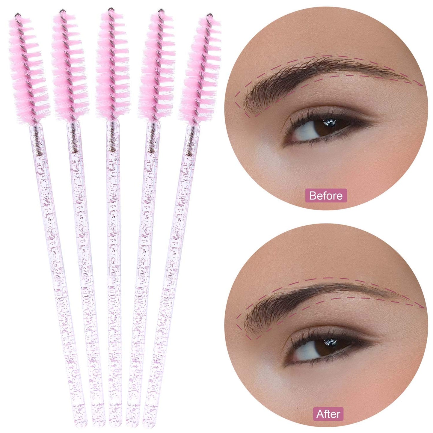 Tbestmax 2000 Disposable Mascara Wands Eyelash Brush Spoolies for Eyebrow Eye Lash Extension Pink-Velvo Beauty