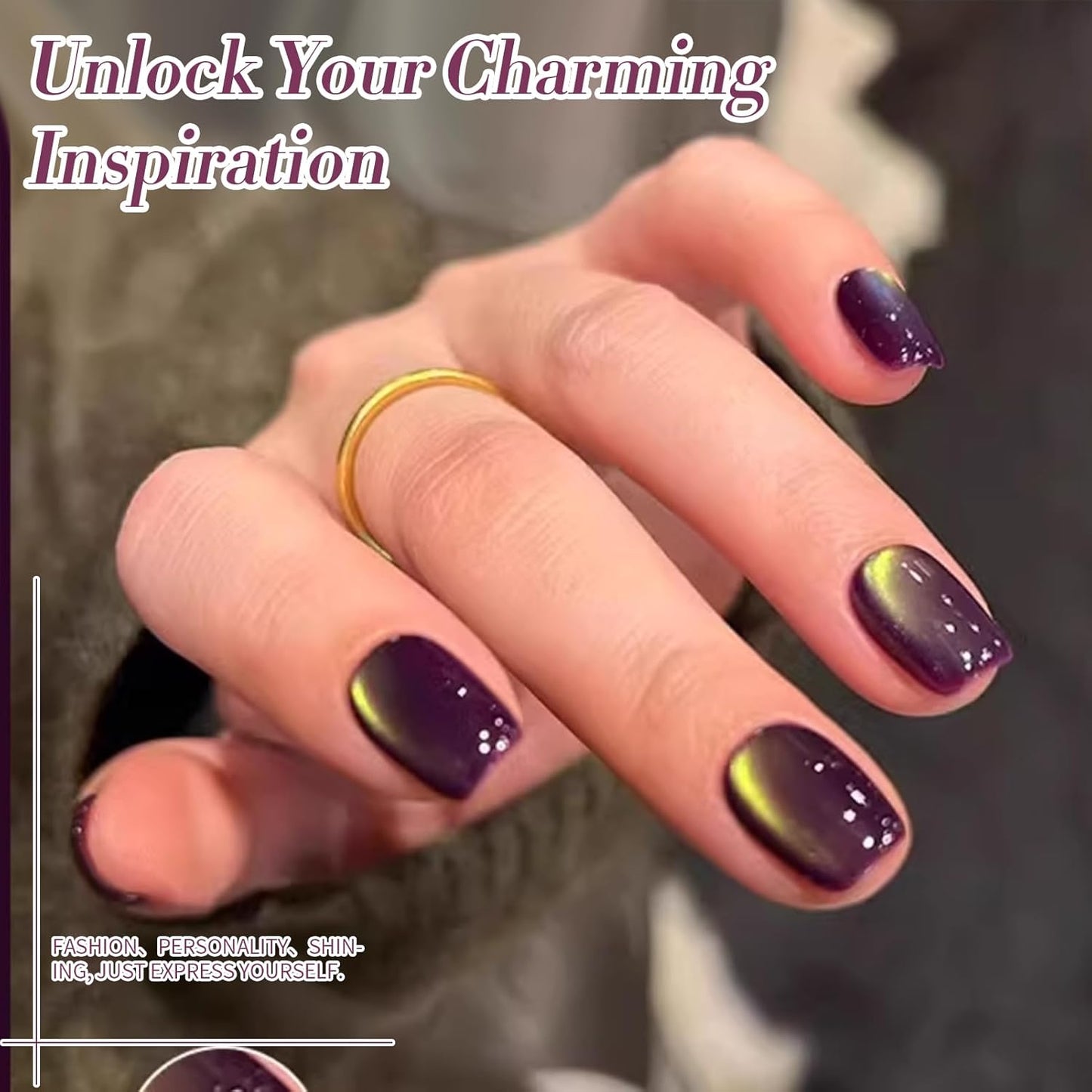 BORN PRETTY Cat Magnetic Eye Gel Nail Polish, Magenta Yellow Cat Glitter Cat Magnetic Gel Nail Polish Honey Trap Magnetic Nail Polish for Nail Art Manicure Salon DIY at Home 15ML-Velvo Beauty