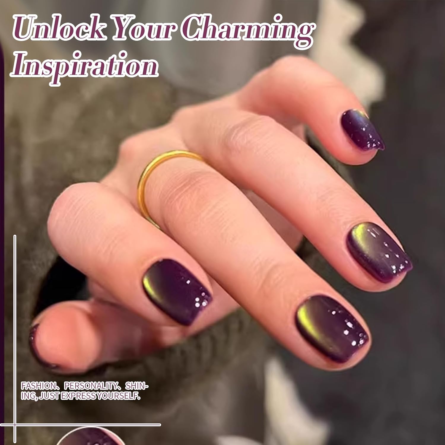 BORN PRETTY Cat Magnetic Eye Gel Nail Polish, Magenta Yellow Cat Glitter Cat Magnetic Gel Nail Polish Honey Trap Magnetic Nail Polish for Nail Art Manicure Salon DIY at Home 15ML-Velvo Beauty