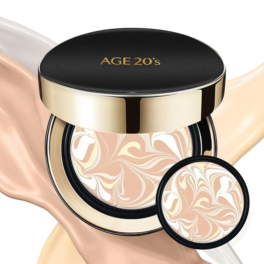 AGE20'S Signature Essence Pact SPF 50+ | Pack of 2 | 13 Ivory | Cream Foundation, Dewy Finish, Natural Coverage | Korean Cushion Foundation-Velvo Beauty