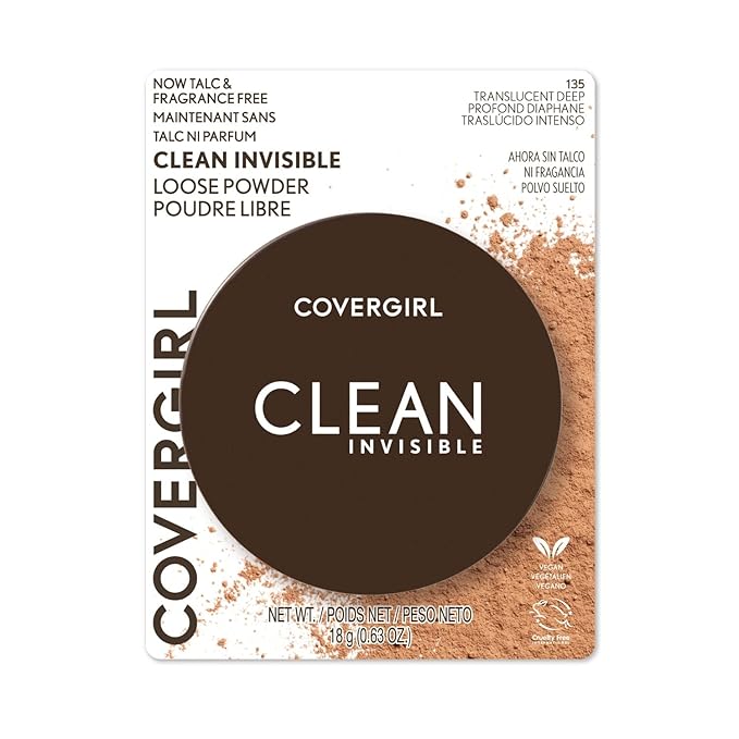 CoverGirl Clean Invisible Loose Powder Vegan Formula Translucent Deep & Medium Warm Setting Powder, 20g (0.7 oz) 2-Pack-Velvo Beauty