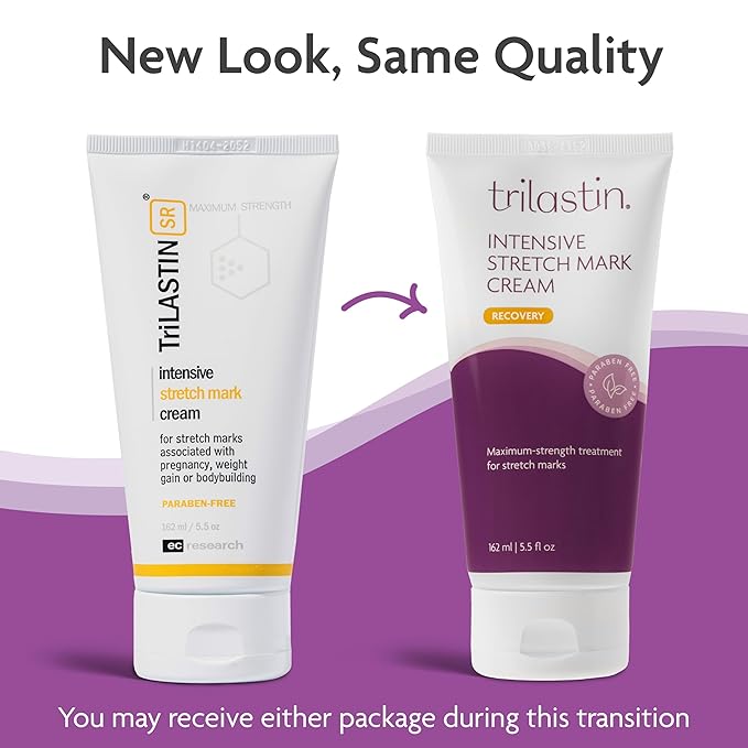 TriLASTIN-SR Intensive Stretch Mark Cream (5.5 oz.) for Pregnancy, Scar Cream and Moisturizing Lotion, Cocoa Butter, Scar Treatment, Hypoallergenic and Paraben-Free-Velvo Beauty