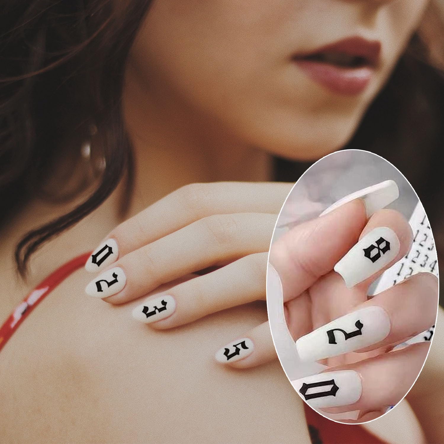 SILPECWEE 9 Sheets Number Nail Stickers Tips 3D Laser Nail Decals for Women Self Adhesive Nail Art Stickers Manicure Design Sticker Nails Decoration with 1Pc Tweezers-Velvo Beauty