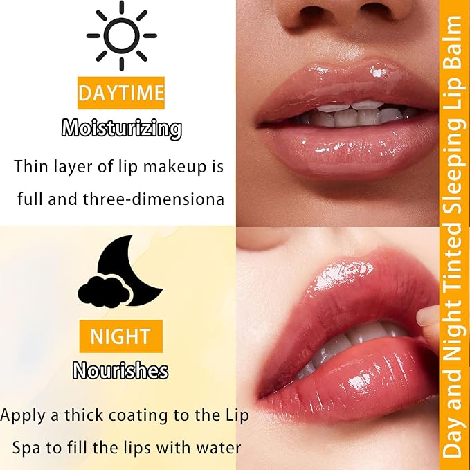 3 Pcs Bee Lip Balm Honey Pot with Stick,Moisturizing Lip Mask Overnight,Day and Night Tinted Sleeping Lip Balm,Hydrating Lip Scrubs Exfoliator & Moisturizer-Velvo Beauty