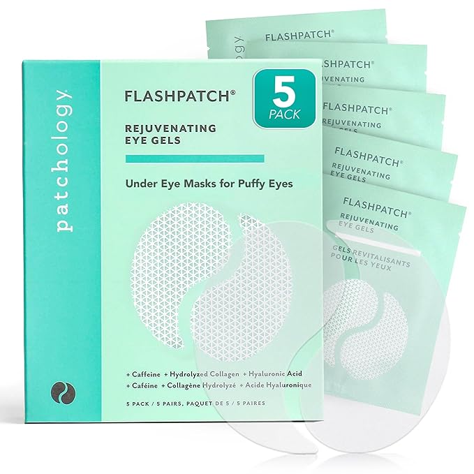 Patchology Under Eye Gel Patches – Natural Eye Masks for Puffy Eyes, Dark Circles & Eye Bags, Soothing Skincare Treatment for All Skin Types, Beauty & Personal Care Essentials (5 Pairs)-Velvo Beauty