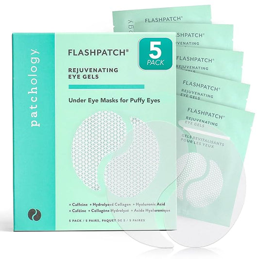 Patchology Under Eye Gel Patches – Natural Eye Masks for Puffy Eyes, Dark Circles & Eye Bags, Soothing Skincare Treatment for All Skin Types, Beauty & Personal Care Essentials (5 Pairs)-Velvo Beauty