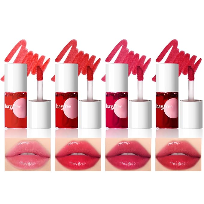 Lip Tint Stain, Long Lasting Korean Lip Stain Set, Non-sticky Waterproof Lightweight Lip and Cheek Tint, Moisturizing High Pigment Water Tint, Matte Finish Lip Tint-Velvo Beauty