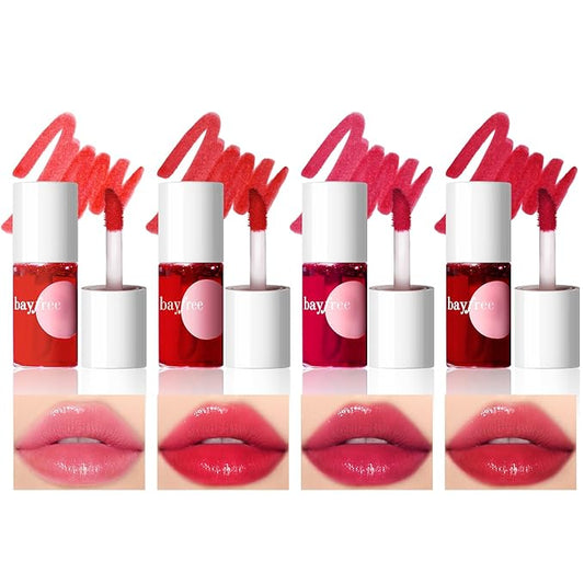 Lip Tint Stain, Long Lasting Korean Lip Stain Set, Non-sticky Waterproof Lightweight Lip and Cheek Tint, Moisturizing High Pigment Water Tint, Matte Finish Lip Tint-Velvo Beauty