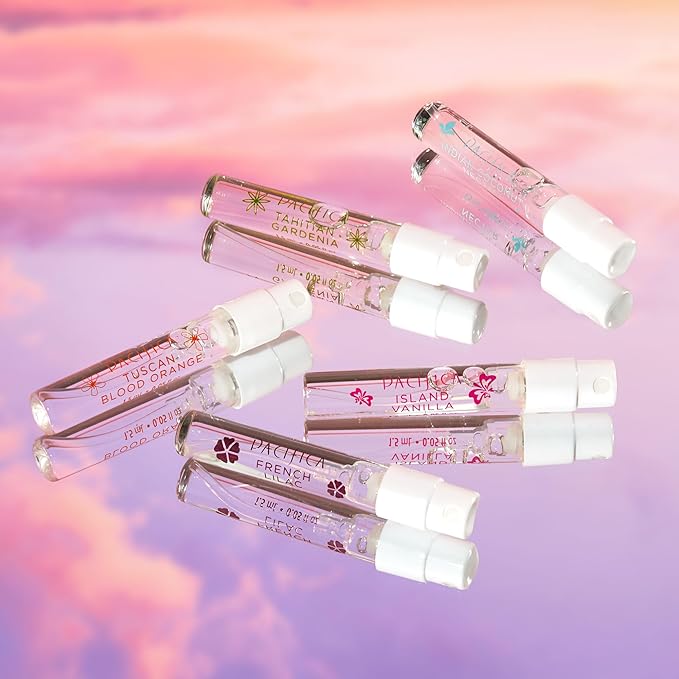 Pacifica Beauty Wanderlust & Moon Moods Perfume Set, Travel Fragrances, Island Vanilla, French Lilac, Clean Vegan Perfume, 0.05 fl oz Each (Set of 10)-Velvo Beauty