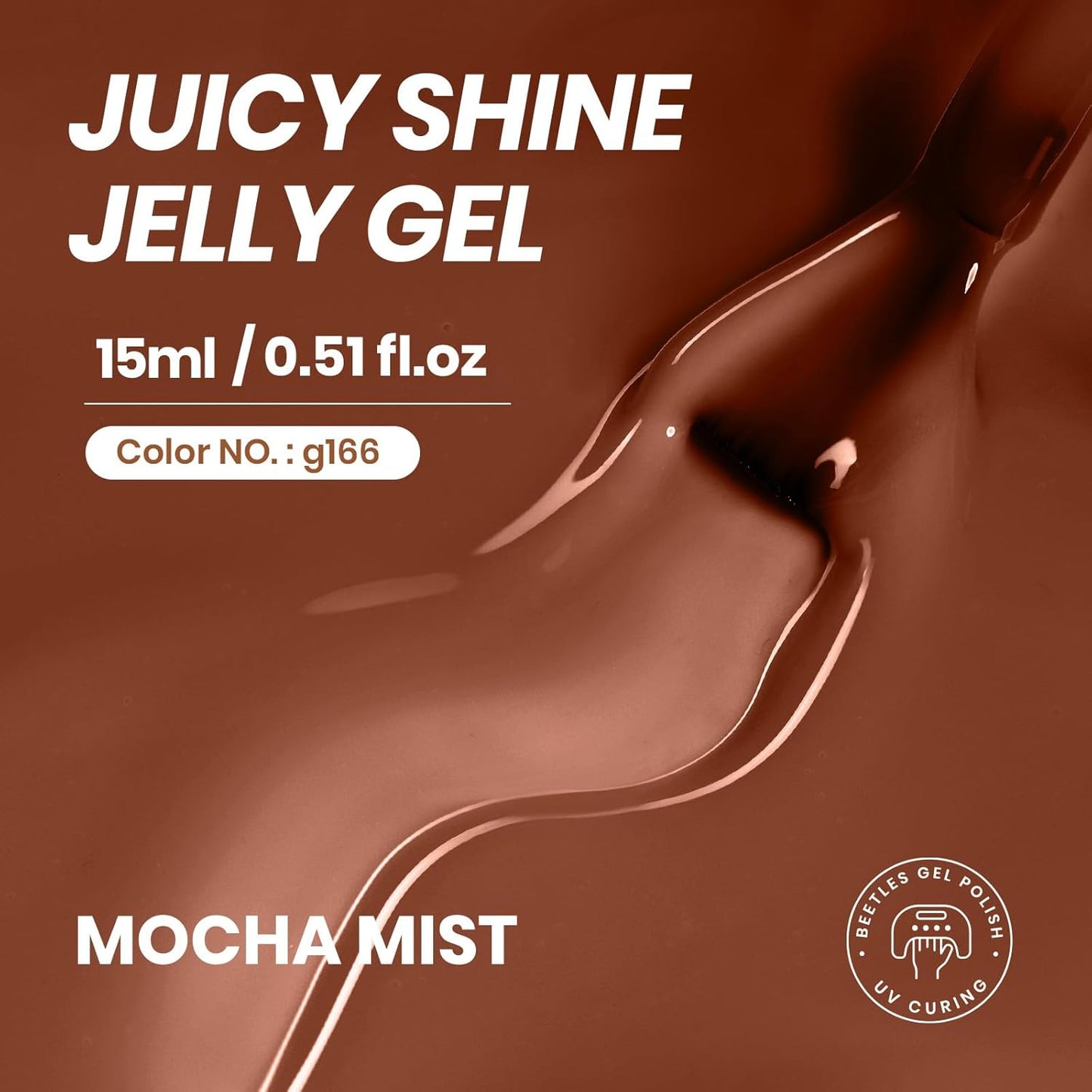 Beetles Brown Gel Nail Polish - 15ML Mocha Brown Jelly Natural Fall Gel Polish Nail Concealer Sheer Translucent Effect Soak Off UV Mocha Mist Collection French Nail Art Manicure Gift for Women-Velvo Beauty