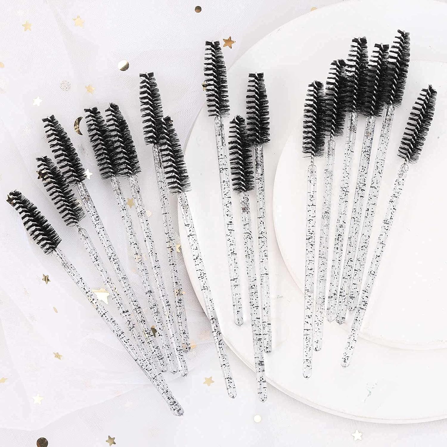 Tbestmax 1000 Disposable Mascara Wands Eyelash Brush Spoolies for Eyebrow Eye Lash Extension Black-Velvo Beauty