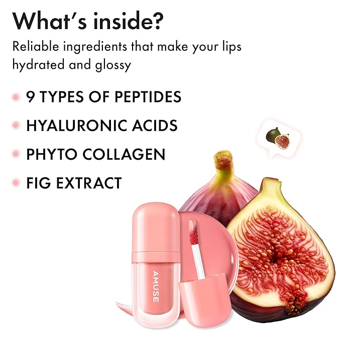 Amuse SEOUL BEBE TINT - 06 PINK FIG | 24-hour Long-lasting Lip Stain, Plumping, Hydrating, Moisturizing, No Peel Off, Lip Care, Treatment, Non Sticky, Korean Lip Tint for Dry Lips-Velvo Beauty