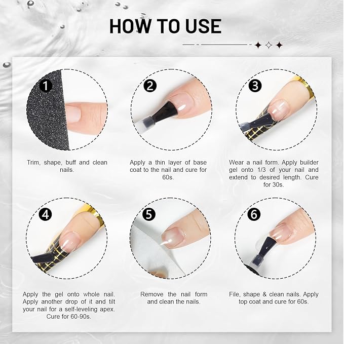 JODSONE 2Pcs 10ml Builder Gel Set, Clear Gel Nail Strengthener for Thickening, Nail Extension, Apex Building, Repairing Broken Nails, Long Lasting DIY Nail Art Gift for Women-Velvo Beauty