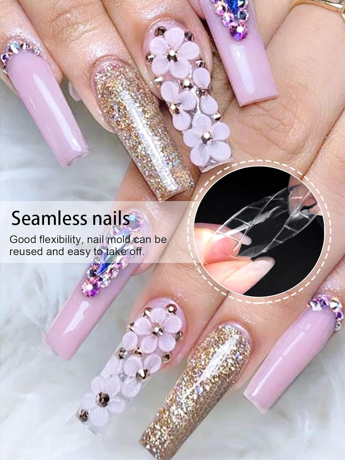 TOROKOM 120Pcs Poly Extension Gel Dual Nail Forms Square Clear Nail Forms Full Cover Coffin Nail Molds 12 Sizes for Gel Manicure Nail Art Design Salon&DIY-Velvo Beauty