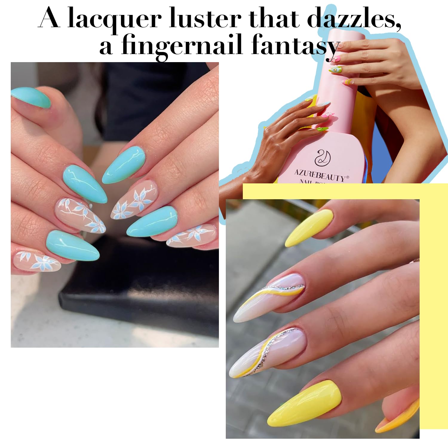 AZUREBEAUTY Nail Polish Set, 4 Colors Pastel Lime Green Yellow Pink Quick Dry Natural Nail Lacquer Strengthening Treatment Kit DIY Salon at Home-Velvo Beauty