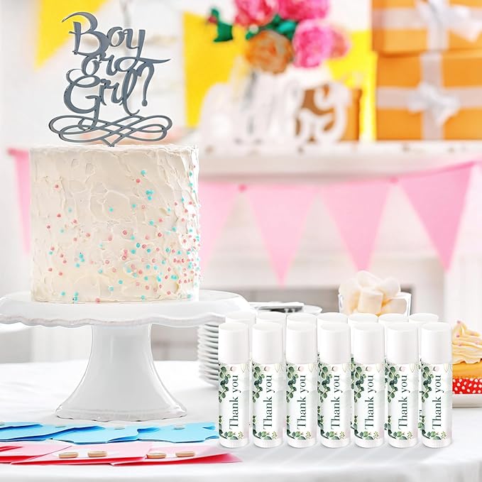 Demissle 40 Pcs Lip Balms with Jasmine Scent and Green Leaves - Moisturizing Gift for Wedding, Baby Shower, Gender Reveal Party-Velvo Beauty