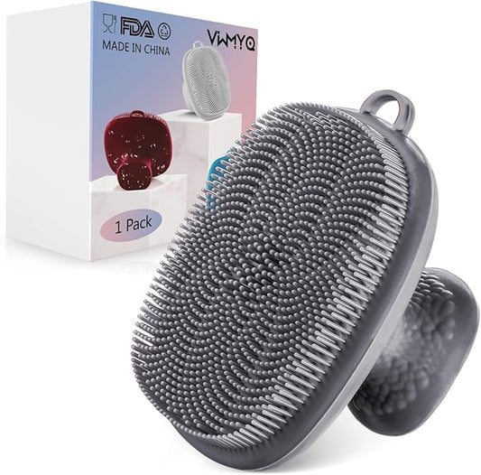 VWMYQ Face Scrubber Face Scrubber for Men Facial Cleansing Brush Silicone Face Wash Brush Manual Waterproof Cleansing Skin Care Face Brushes for and Exfoliating (Gray)-Velvo Beauty