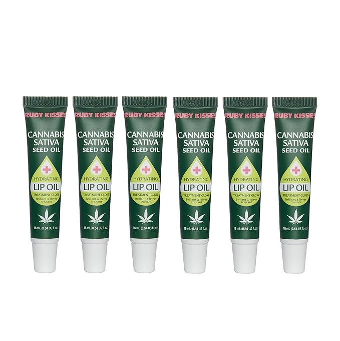 Ruby Kisses Hydrating Lip Oil Cannabis Sativa Hemp Seed RLO04D1 (6 PACK)-Velvo Beauty