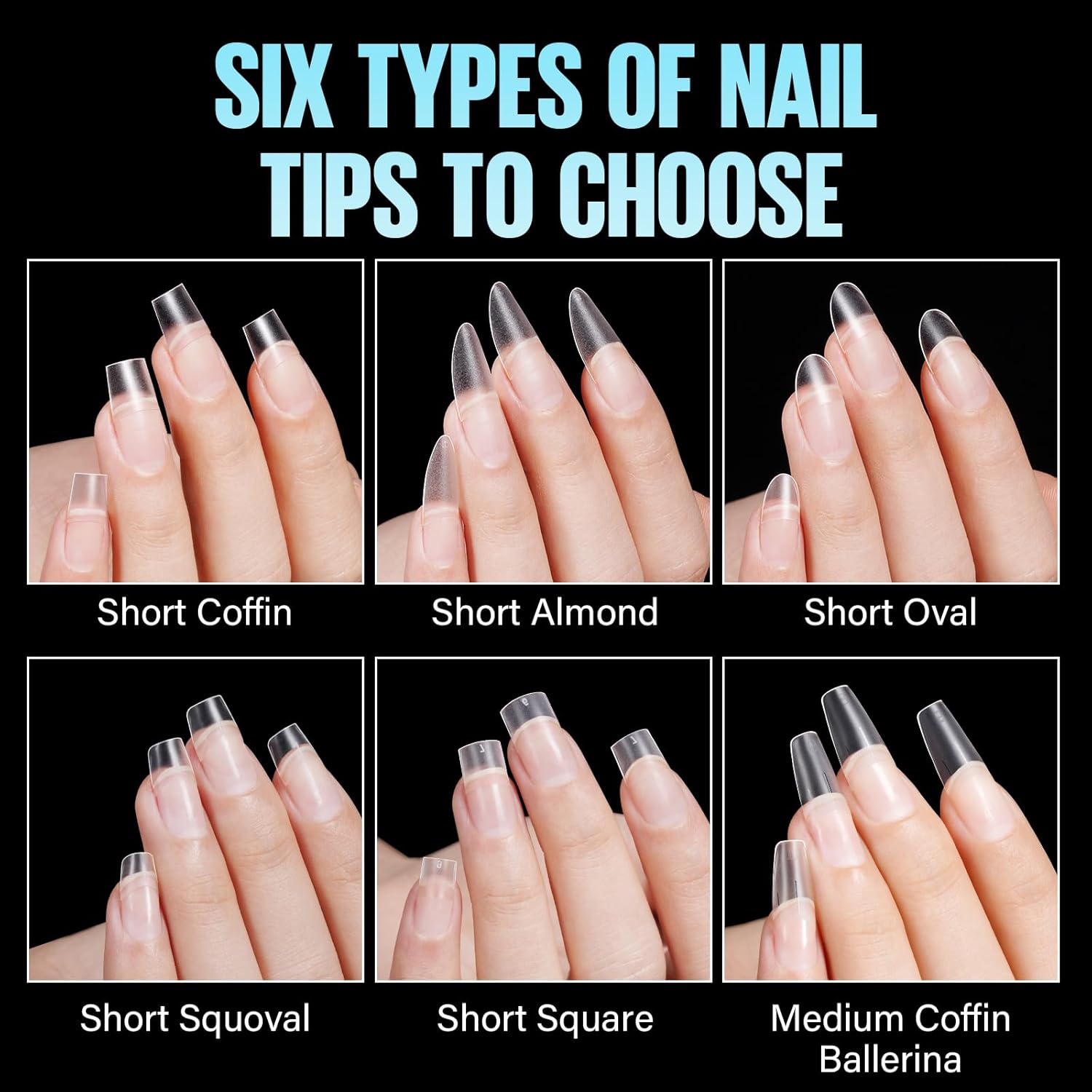 TOMICCA Short Square Nail Tips, Acrylic Half Cover Nail Tips, 10 Sizes Full Matte Gel No C Curve, Nail Extension Tips for Beginner and Professional 240Pcs-Velvo Beauty