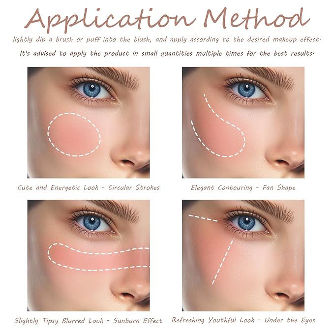 3 Color Matte Pink Blush Palette with Brush, Long Lasting Cheek Makeup, Light and Smooth Blush Powder for Face Beauty-Velvo Beauty