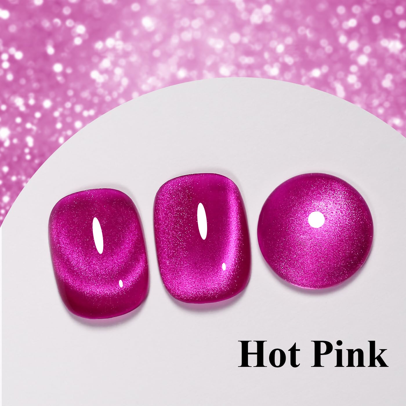 Imtiti Cat Eye Gel Nail Polish, Hot Pink Holographic Magnetic Crystal Nail Gel Polish With Magnet Glittery Galaxy Spring Summer Kit Soak Off UV Led 10ML-Velvo Beauty