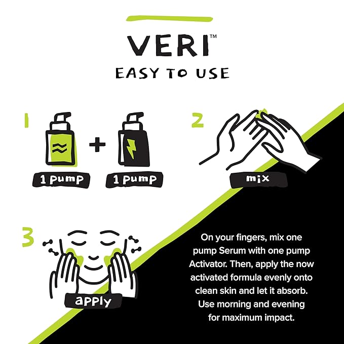 VERI Nitric Oxide + Salicylic Acid Clear Skin System (Peroxide-Free): For Acne Prone Skin, Unclogs Pores, Clarifies Blemishes, Reduces Inflammation, Prevent Future Breakouts, 30 mL / 1 oz-Velvo Beauty