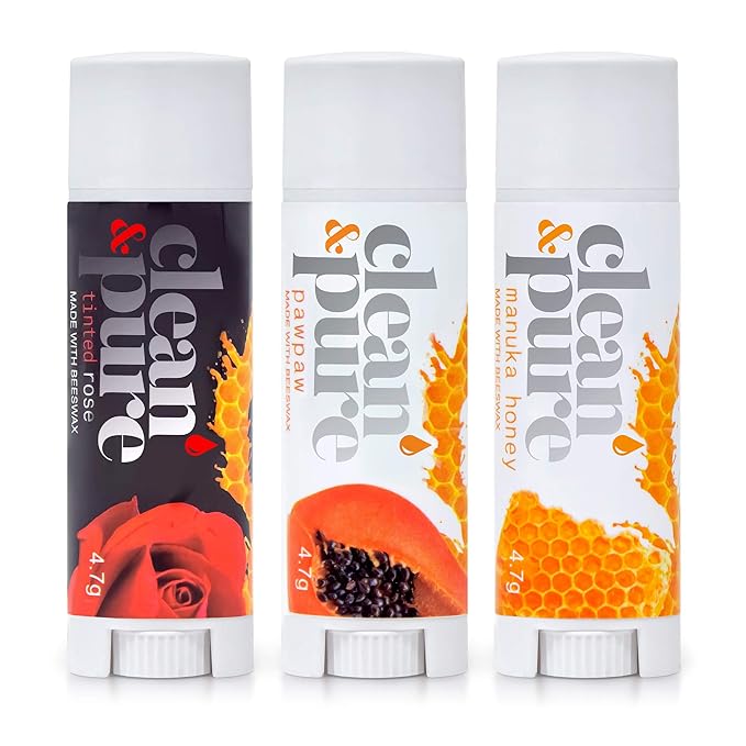Bee Sweet Lip Balms, 3 Pack | Manuka Honey Beauty Products | Lip Care Set With 100% All Natural Beeswax and Vitamin E Oil | Flavored Lip Balm for Dry, Chapped Lips | Made in Australia-Velvo Beauty