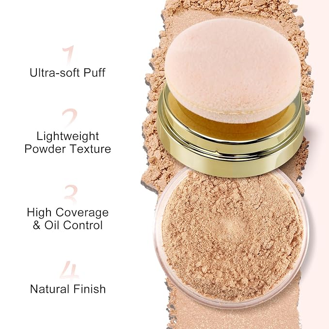 Boobeen Setting Powder, Lightweight Oil Control Loose Setting Powder, Full Coverage Finishing Powder For a Matte Flawless Look, Pressed Face Powder Makeup to Reduce Shine, Long Lasting-Velvo Beauty
