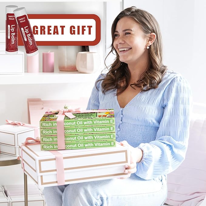 20 Pack Natural Lip Balm Bulk with Vitamin E and Coconut Oil Valentine's Day best choice - Moisturizing, Soothing, and Repairing Dry and Chapped Lips - 10 Flavors - Non-GMO-Velvo Beauty