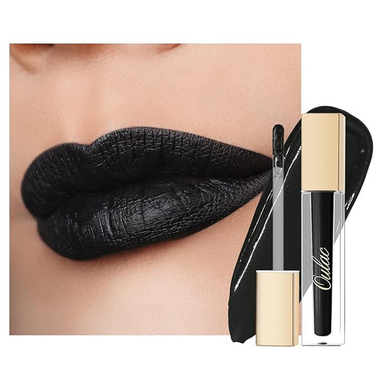 Oulac Black Lipstick for Women, Makeup Matte Liquid Lipsticks, Highly Pigmented Color Lip Stain with Creamy Formula, Long Lasting, Waterproof, Vitamin E, Vegan, Cruelty-Free, M23-Velvo Beauty