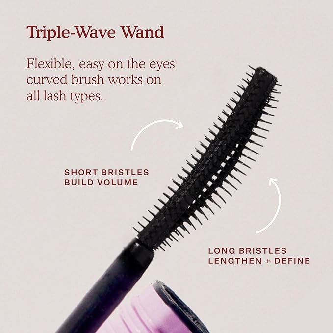 Tower 28 MakeWaves Mascara - Volumizing and Lash Lengthening Water-Resistant Mascara - No Clumping or Flaking - for Sensitive Eyes – Drift Brown-Velvo Beauty