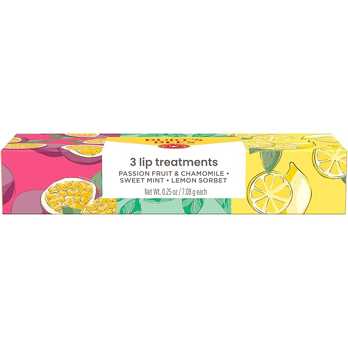 Burt's Bees Lip Mask Set- Overnight Intensive Treatment Revives & Nourishes for All Day Hydration, College Back to School Dorm Essentials, Passion Fruit & Chamomile, Sweet Mint & Lemon Sorbet-Velvo Beauty