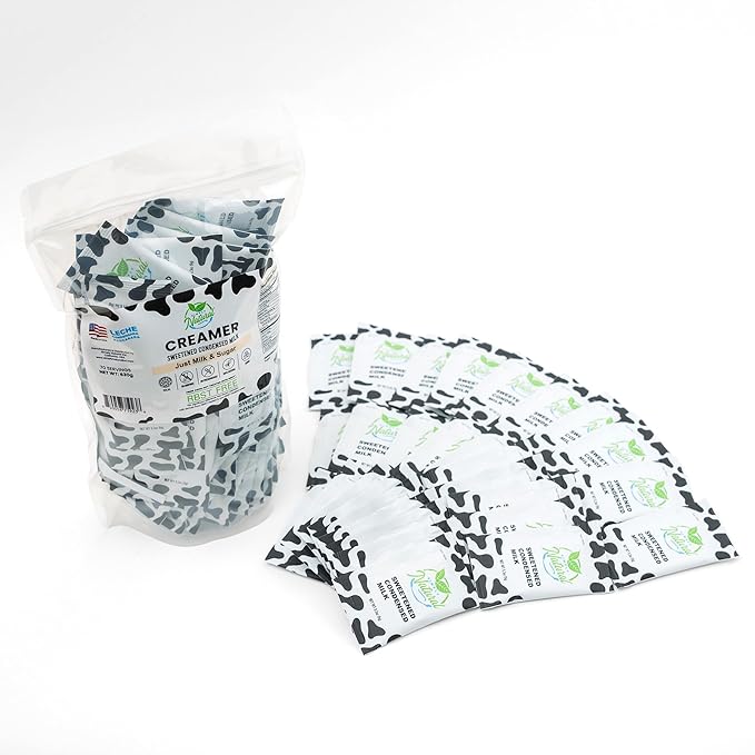 Simply Natural Sweetened Condensed Milk Creamer Single-Serve 9 grams sachet, All Natural Coffee/Tea Creamer (70 sachets bag, Milk Flavor)-Velvo Beauty