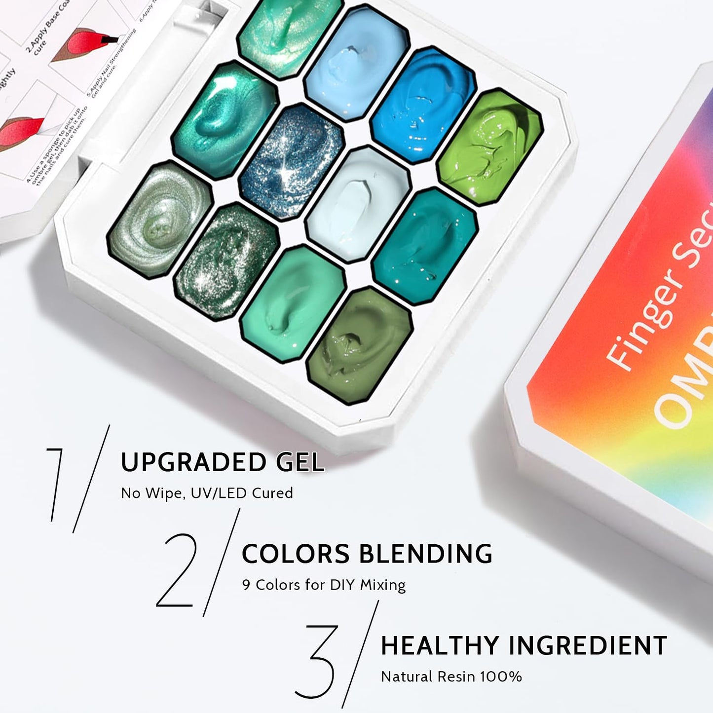 Sponge Pat Paint Nail Gel, Ombre Nails Gradient Gel Nail Blush Blooming Aura Nails Drawing Stripper Floral Painting DIY Nail Art, No Wipe, UV/LED Curing (12 Colors E)-Velvo Beauty