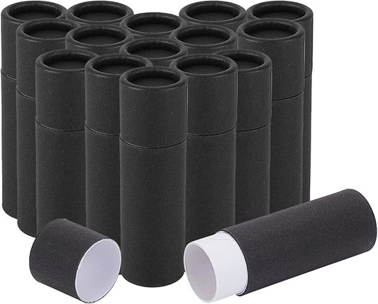 NICENEEDED 15 Pcs Paperboard Lip Balm Tubes, 0.4 Oz Kraft Paper Lipstick Tube, Cardboard Empty Deodorant Container Solid Perfume Tube Cosmetic Box for DIY Chapstick Deodorant Crayon-Velvo Beauty