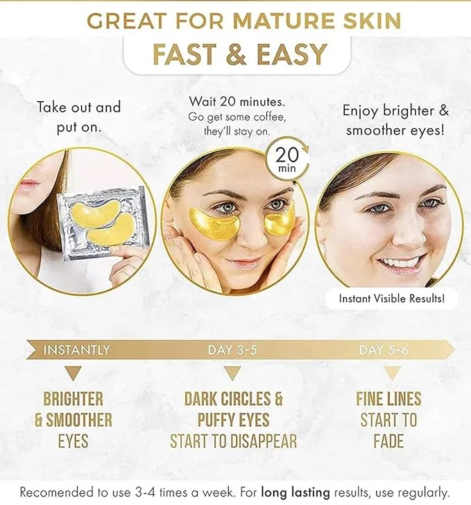 24k Gold Eye Treatment Masks With Collagen-Velvo Beauty