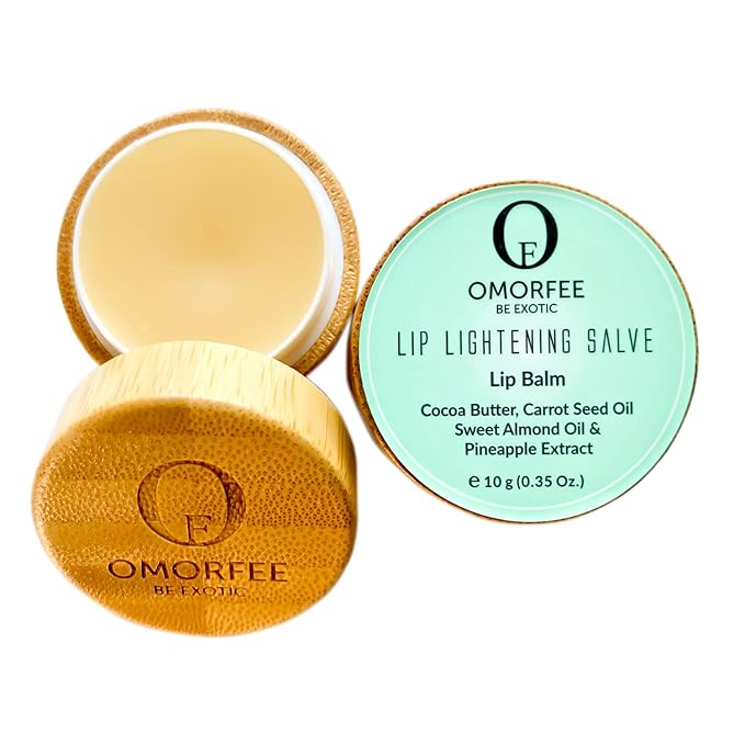 Omorfee 100% Organic Lip Lightening Balm, balm for Dark Lips, Balm with SPF, Natural Protection, Repair, Moisturizer, Cocoa Butter, Carrot Seed Oil & Pineapple Extract -10g/ 0.35Oz-Velvo Beauty