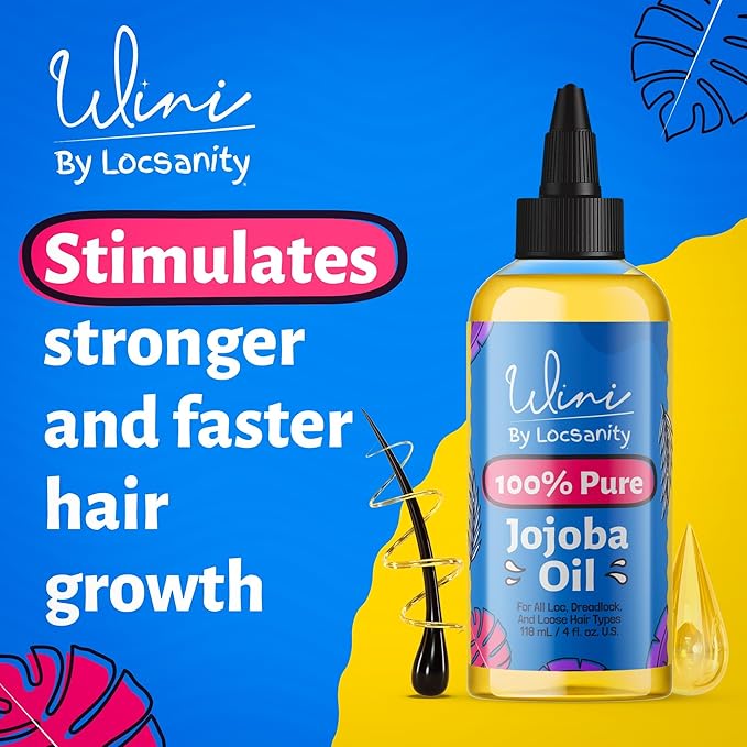 Locsanity Wini Pure 100% Cold Pressed Jojoba Oil for Hair and Body, 4 fl oz-Velvo Beauty