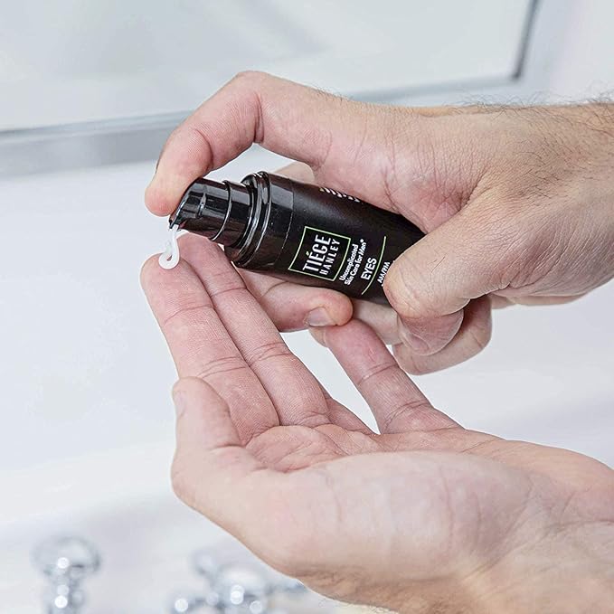 Tiege Hanley Morning and Night Facial Firming Serum (SUPER SERUM) and Eye Cream (EYES) for Men | Anti-Aging Pack | Sodium Hyaluronate and Retinyl Palmitate for Tighter, Smoother Skin | Caffeine to Fight Dark Circles | 0.5 ounces each-Velvo Beauty