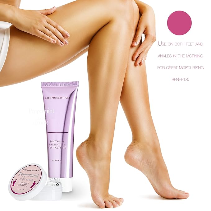 Live Green Bath and Body Pedicure Set- Relaxing Foot Care Set with Pink Fuzzy Socks, Peppermint Foot Lotion, and Foot Scrub, Holiday Present for Women-Velvo Beauty