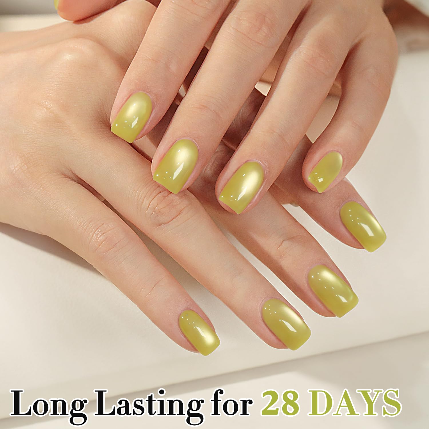 Double Rhythm 15ML Ice Glass Cat Eye Gel Polish with Magnet Holographic Glitter Shimmer Translucent Sheer Color Salon Soak Off Magnetic Nail at Home (Green Gold-MC1246)-Velvo Beauty