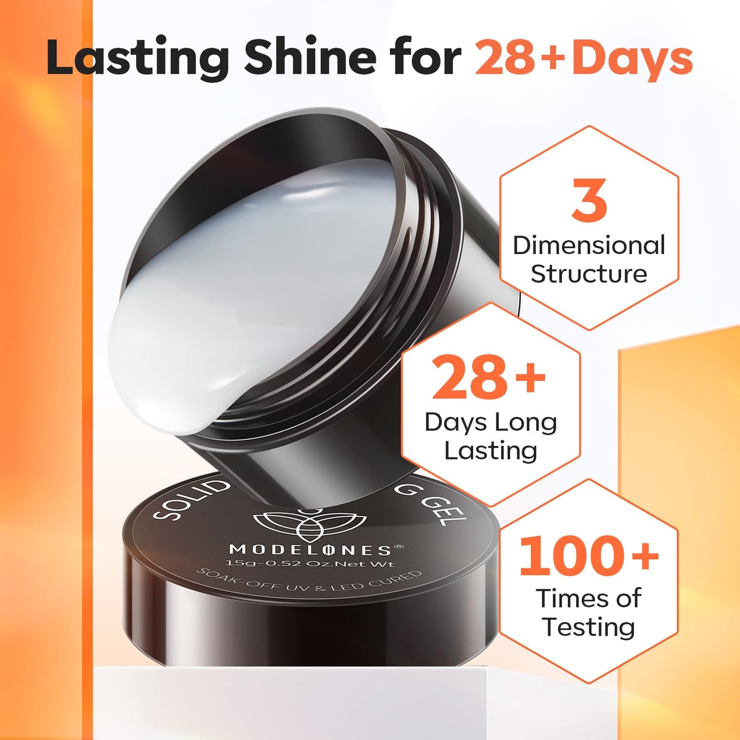 modelones 3D Sculpting Gel, Milky White Solid Nail Builder Hard Gel for Nail Art Molding & Extensions for Chrome Powder, Nails Glitter Polish Home DIY Manicure, U V Lamp Needed-Velvo Beauty